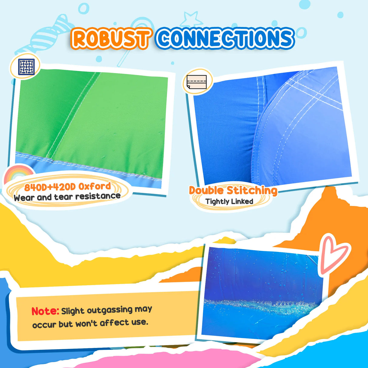 AIYAPLAY Inflatable Bouncy Castle with 550W Blower, Basketball Hoop, Long Slide, Dart Board, Carrying Bag, 385 x 290 x 180 cm