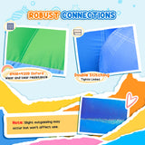 AIYAPLAY Inflatable Bouncy Castle with 550W Blower, Basketball Hoop, Long Slide, Dart Board, Carrying Bag, 385 x 290 x 180 cm