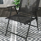 Outsunny Three-Piece Garden Seat Set, with Glass-Top Table - Black