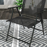 Outsunny Three-Piece Garden Seat Set, with Glass-Top Table - Black
