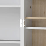 HOMCOM 119.5 cm Kitchen Cupboard, Freestanding Kitchen Cabinet with Double Doors, 5 Tiers, 12 Spice Racks, White