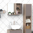 HOMCOM Bathroom Mirror Cabinet, Wall-Mounted Bathroom Cabinet with Mirror and Adjustable Inner Shelf,  57L x 14.2W x49.2H cm