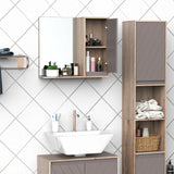 HOMCOM Bathroom Mirror Cabinet, Wall-Mounted Bathroom Cabinet with Mirror and Adjustable Inner Shelf,  57L x 14.2W x49.2H cm
