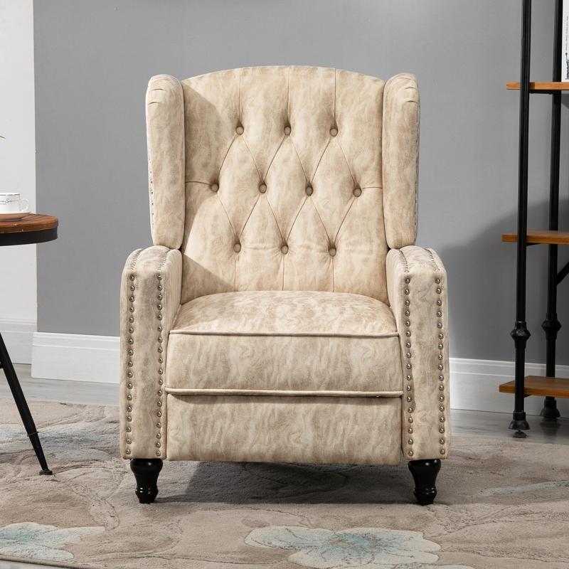 HOMCOM Chesterfield-Style Reclining Armchair - Beige