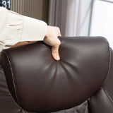 HOMCOM Faux Leather Office Chair. with Flip-Up Armrests - Brown