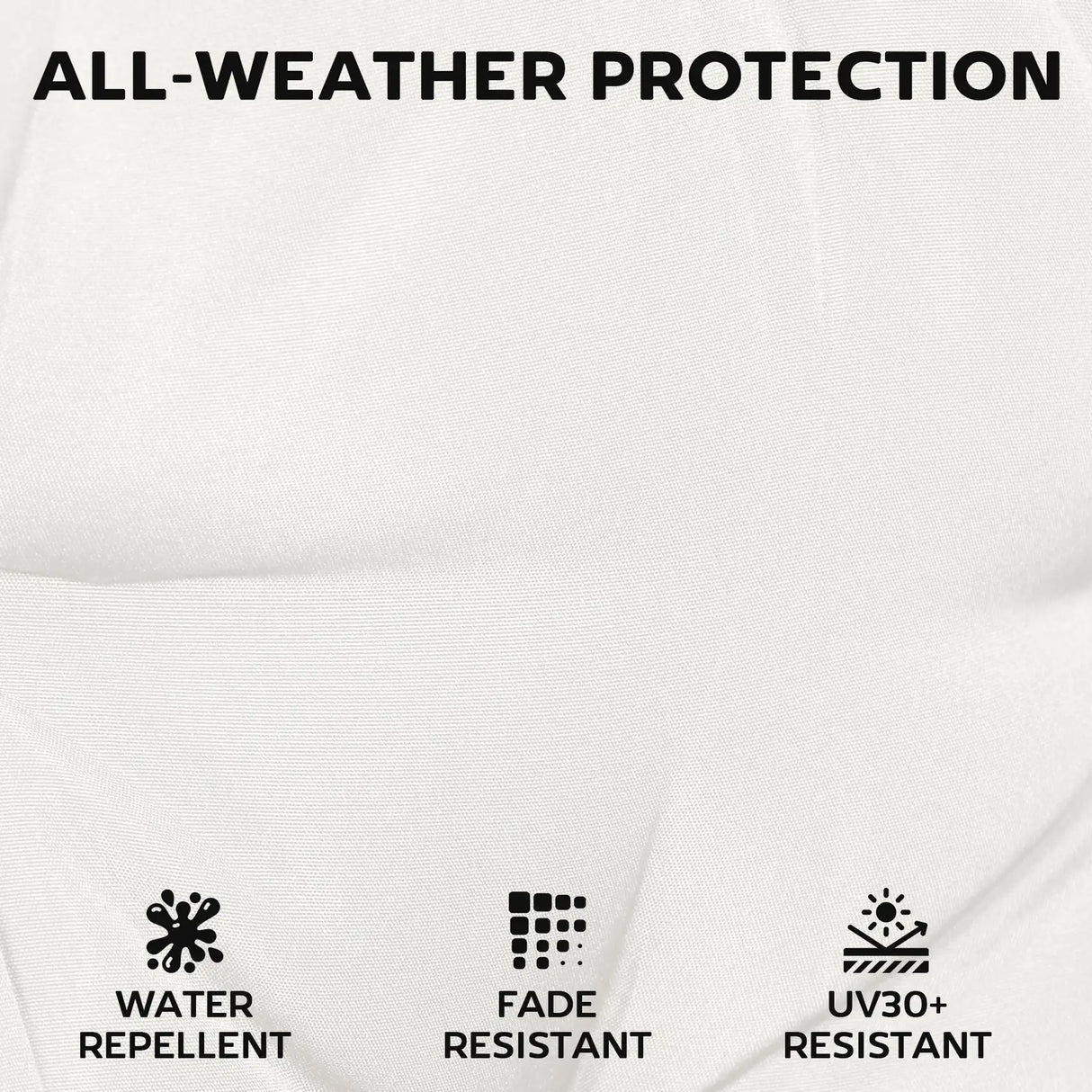Outsunny Outdoor Seat Cushions Set of 2 with Ties, Waterproof Garden Seat Pads, Cream White