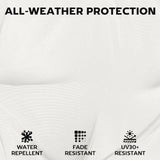 Outsunny Outdoor Seat Cushions Set of 2 with Ties, Waterproof Garden Seat Pads, Cream White