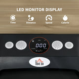 HOMCOM Foldable Walking Treadmill, with LED Display and Wheels, for Home, Office, Gym, Blue