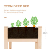 Outsunny Garden Wooden Planters14 Non-Woven Fabric, Rectangular Raised Bed,Fir Wood14Indoor/Outdoor, 122.5Lx56.5Wx76H cm