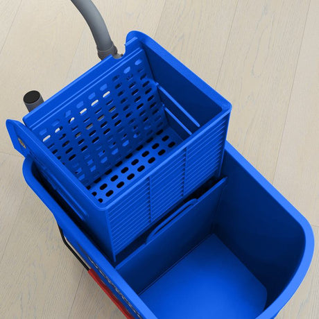 HOMCOM 20L Mop Bucket on Wheels, with Water Separation Panel - Blue