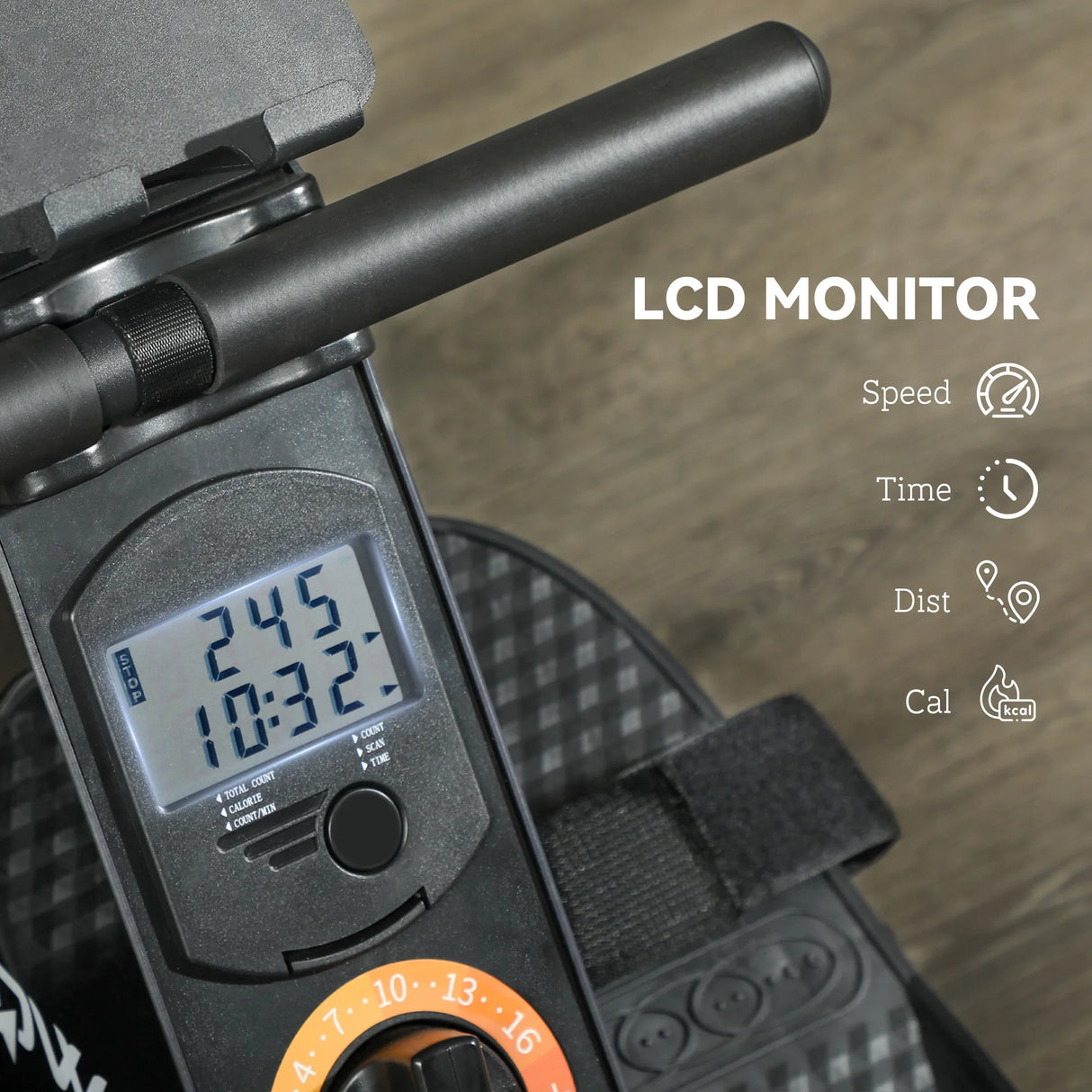 SPORTNOW Folding Magnetic Rowing Machine, with 16-Level Adjustable Resistance, Black