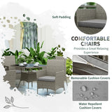 Outsunny Five-Pieces Rattan Dining Set - Light Grey