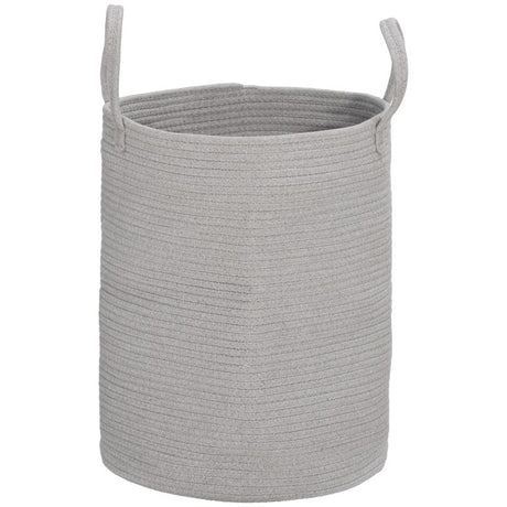 HOMCOM 36L Cotton Rope Laundry Basket, with Handles - Grey