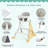 Adjustable Baby Highchair with Removable Tray and 5-Point Safety Harness-Grey