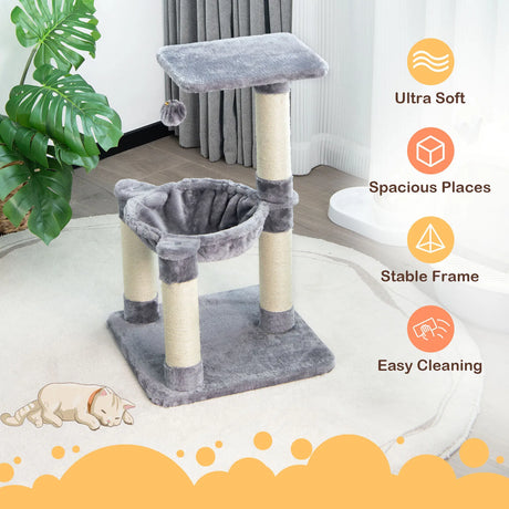 Multi-level Cat Tree with Cosy Hammock for Cats