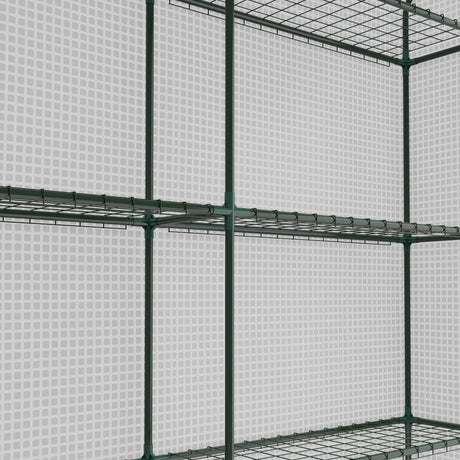 Outsunny 8 x 6ft Walk-In Greenhouse, with Shelves - White
