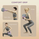 SPORTNOW 6KG Soft Kettlebell, Kettle Bell with Non-Slip Handle for Home Gym, Weight Lifting, Strength Training, Purple/Grey