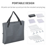 Outsunny 2-Shelf Camping Cupboard Camping Kitchen Station Cook Table Aluminum, Storage Organiser for BBQ Party Picnics Backyards with Carrying Bag