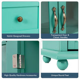 2-Door Wooden Buffet Sideboard with 4 Drawer-Green
