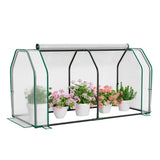 Portable Greenhouse with Roll-Up Zippered Door for Garden