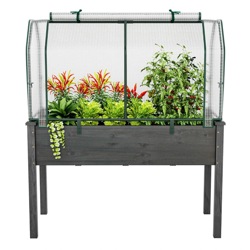 Portable Greenhouse with Roll-Up Zippered Door for Garden