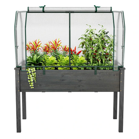 Portable Greenhouse with Roll-Up Zippered Door for Garden