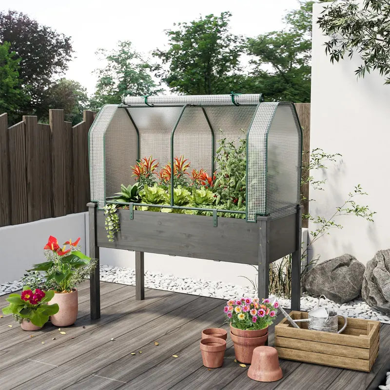 Portable Greenhouse with Roll-Up Zippered Door for Garden