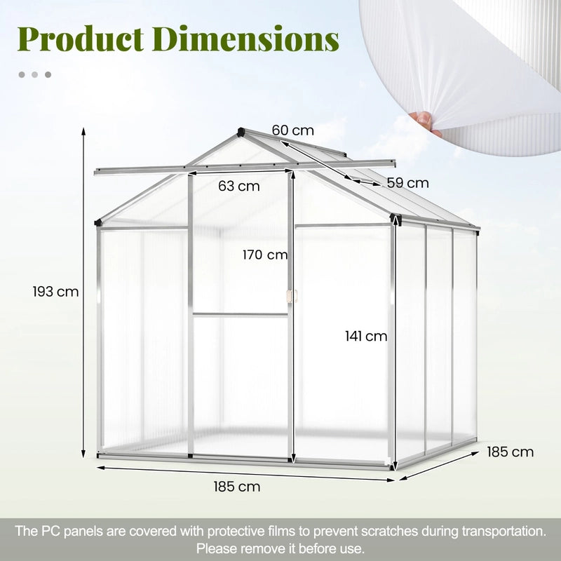185 x 185 cm/244 x 185 cm Greenhouse Large Walk-in Green House-S