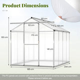 185 x 185 cm/244 x 185 cm Greenhouse Large Walk-in Green House-M