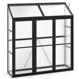 180 CM x 52 CM Greenhouse Walk-in Greenhouse with Lockable Doors-Black