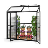 180 CM x 52 CM Greenhouse Walk-in Greenhouse with Lockable Doors-Black