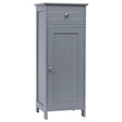 Floor Cabinet with Practical Drawer and 3-level Adjustable Shelves for Living Room/Bedroom-Gray