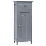Floor Cabinet with Practical Drawer and 3-level Adjustable Shelves for Living Room/Bedroom-Gray
