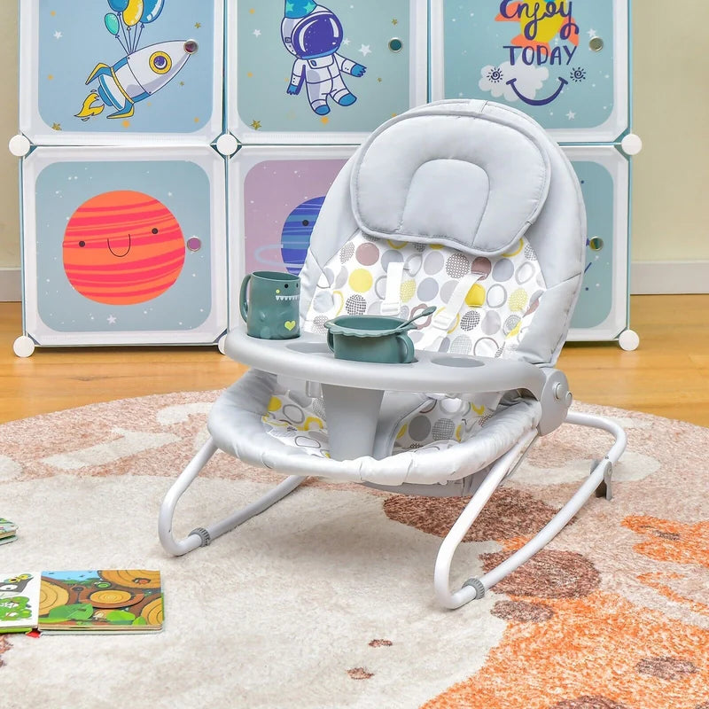 Portable 2-in-1 Baby Swing with 3 Swing Speed and 3 Timer Settings-Grey