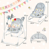 Portable 2-in-1 Baby Swing with 3 Swing Speed and 3 Timer Settings-Grey