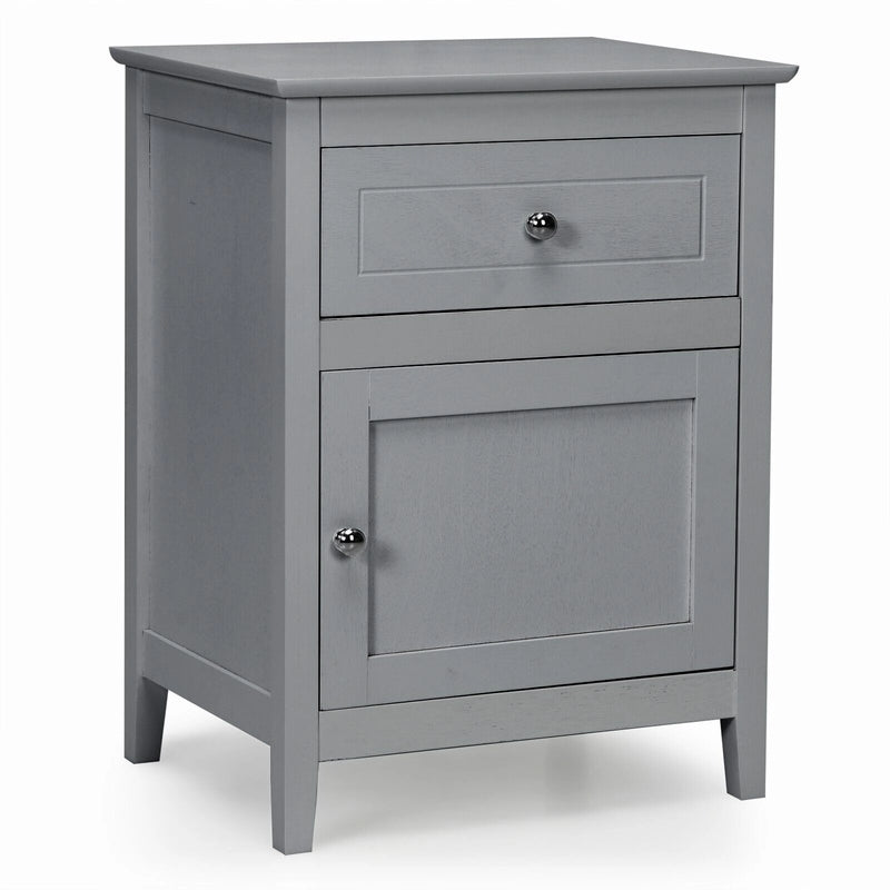 2-Tier Accent Table with Spacious Tabletop-Gray