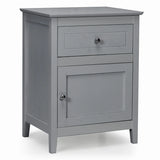 2-Tier Accent Table with Spacious Tabletop-Gray