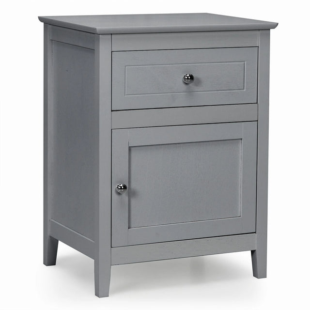 2-Tier Accent Table with Spacious Tabletop-Gray