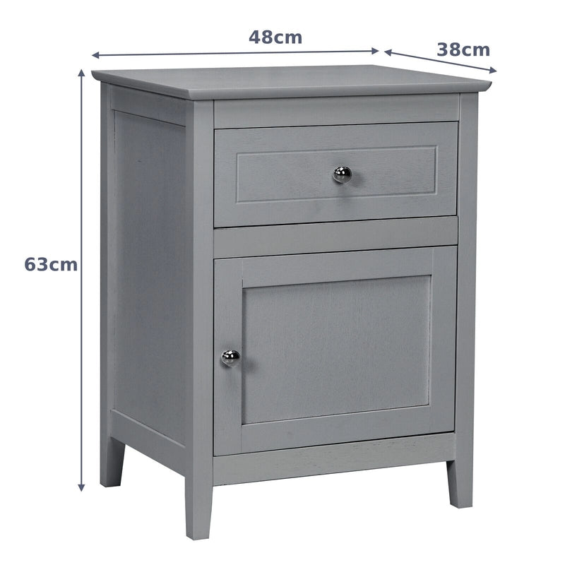 2-Tier Accent Table with Spacious Tabletop-Gray