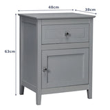2-Tier Accent Table with Spacious Tabletop-Gray