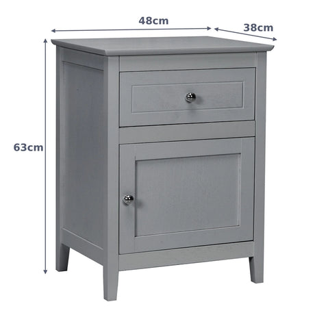 2-Tier Accent Table with Spacious Tabletop-Gray