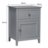 2-Tier Accent Table with Spacious Tabletop-Gray