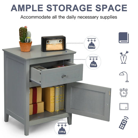 2-Tier Accent Table with Spacious Tabletop-Gray