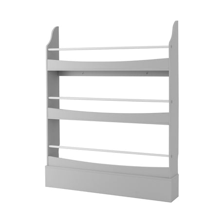 3-Tier Bookshelf with 2 Anti-Tipping Kits for Books and Magazines-Gray
