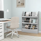 3-Tier Bookshelf with 2 Anti-Tipping Kits for Books and Magazines-Gray