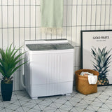 Twin Tub Portable Washing Machine with 1.5KG Capacity Dryer-Grey