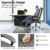 Ergonomic Adjustable High Back Rolling Computer Chair with Retractable Footrest-Grey
