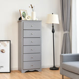 6 Drawer Chest with Mental Knobs for Living Room-Grey