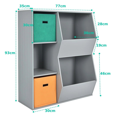 Kids Toy Storage Cabinet Shelf Organizer -Gray