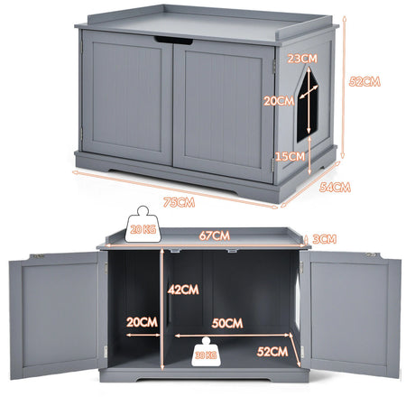Wooden Litter Box Enclosure Pet House for Cat